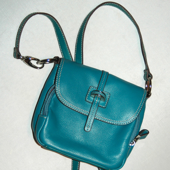 Tignanello Handbags - Tignanello Shoulder Strap Purse Carry Teal Tote